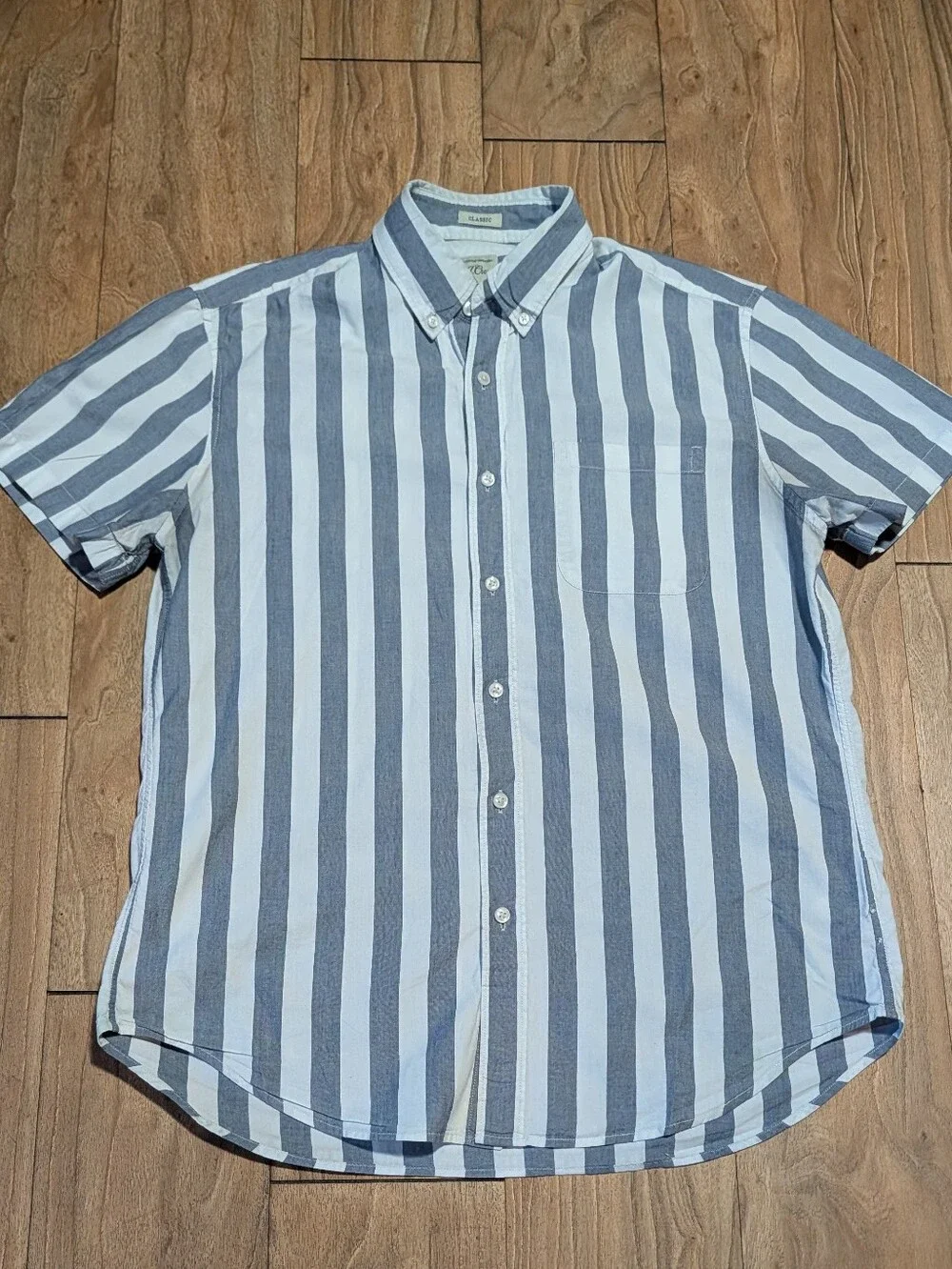 Classic fit Striped Short-Sleeve Blue/White